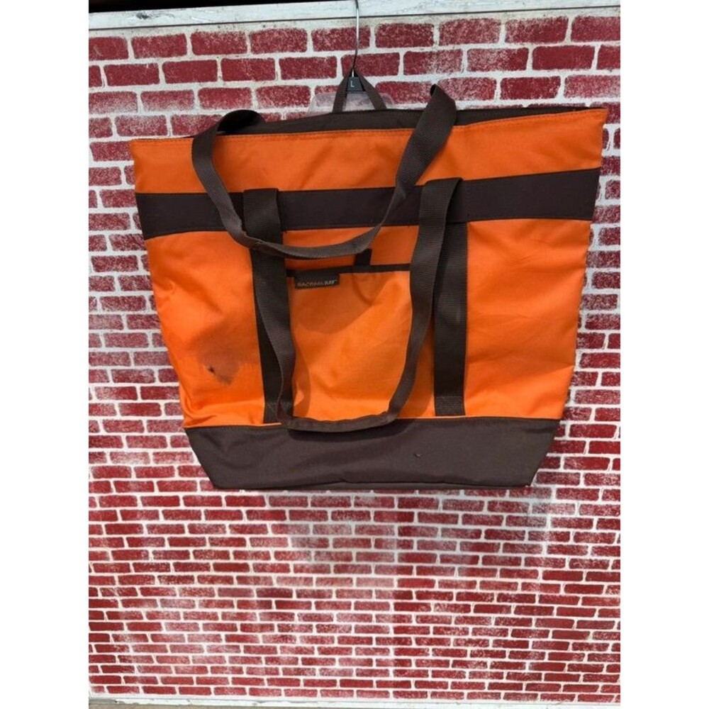 Rachael Ray Jumbo Insulated Tote Bag Orange Brown Picnic Cooler Bag